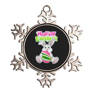 Happy Easter Bunny Rabbit Face Funny Easter Day Metallic Star Ornament