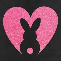 Heart Easter Bunny 7 Panel Mesh Trucker Snapback Hat