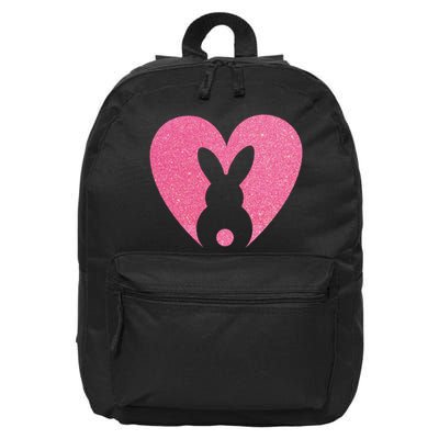 Heart Easter Bunny 16 in Basic Backpack