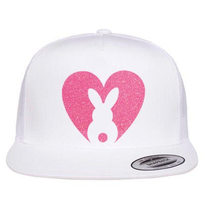 Heart Easter Bunny Flat Bill Trucker Hat