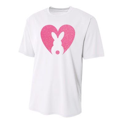 Heart Easter Bunny Youth Performance Sprint T-Shirt