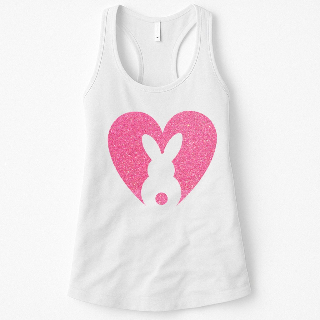Heart Easter Bunny Womens Tank Top
