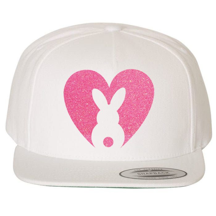 Heart Easter Bunny Wool Snapback Cap