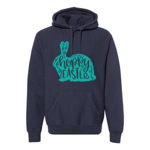 Hoppy Easter Bunny Rabbit Pretty Script Mom Teacher Premium Hoodie