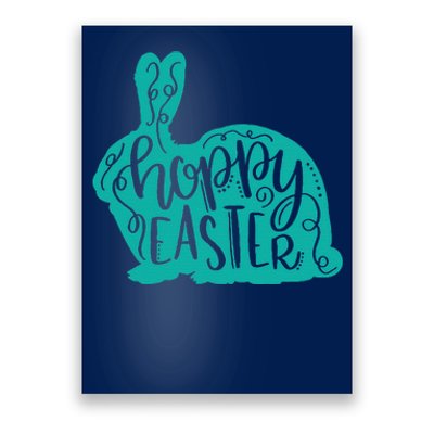 Hoppy Easter Bunny Rabbit Pretty Script Mom Teacher Poster