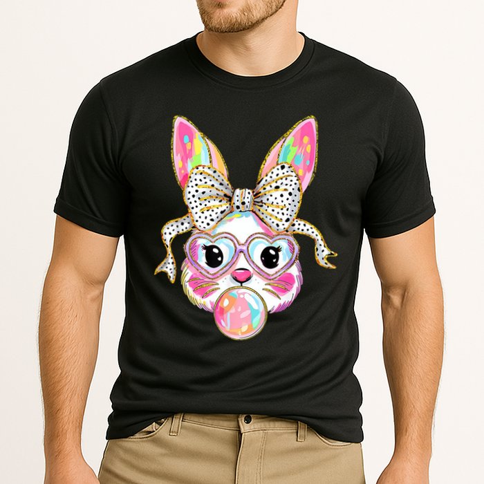 Happy Easter Bunny Coquette Bow Easter Cooling Performance Crew T-Shirt
