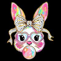 Happy Easter Bunny Coquette Bow Easter Cooling Performance Crew T-Shirt