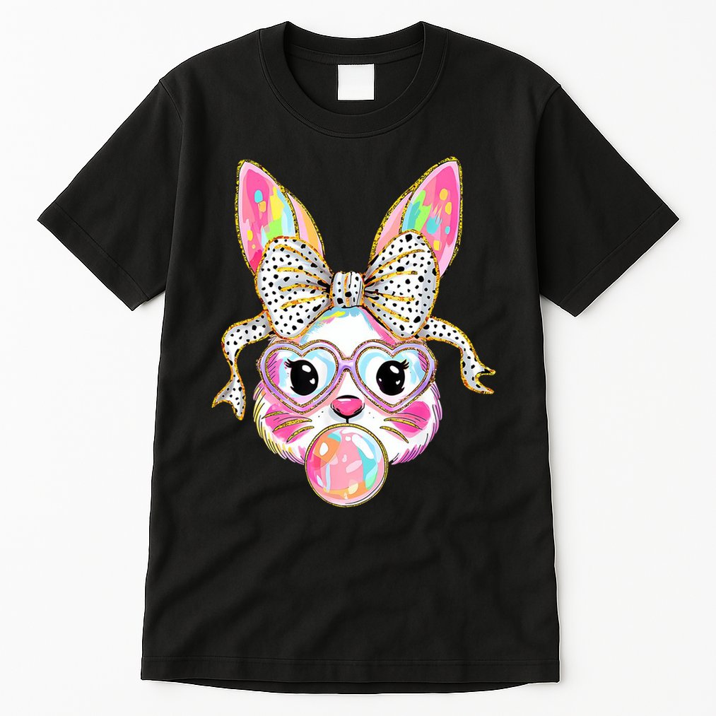 Happy Easter Bunny Coquette Bow Easter Tall T-Shirt