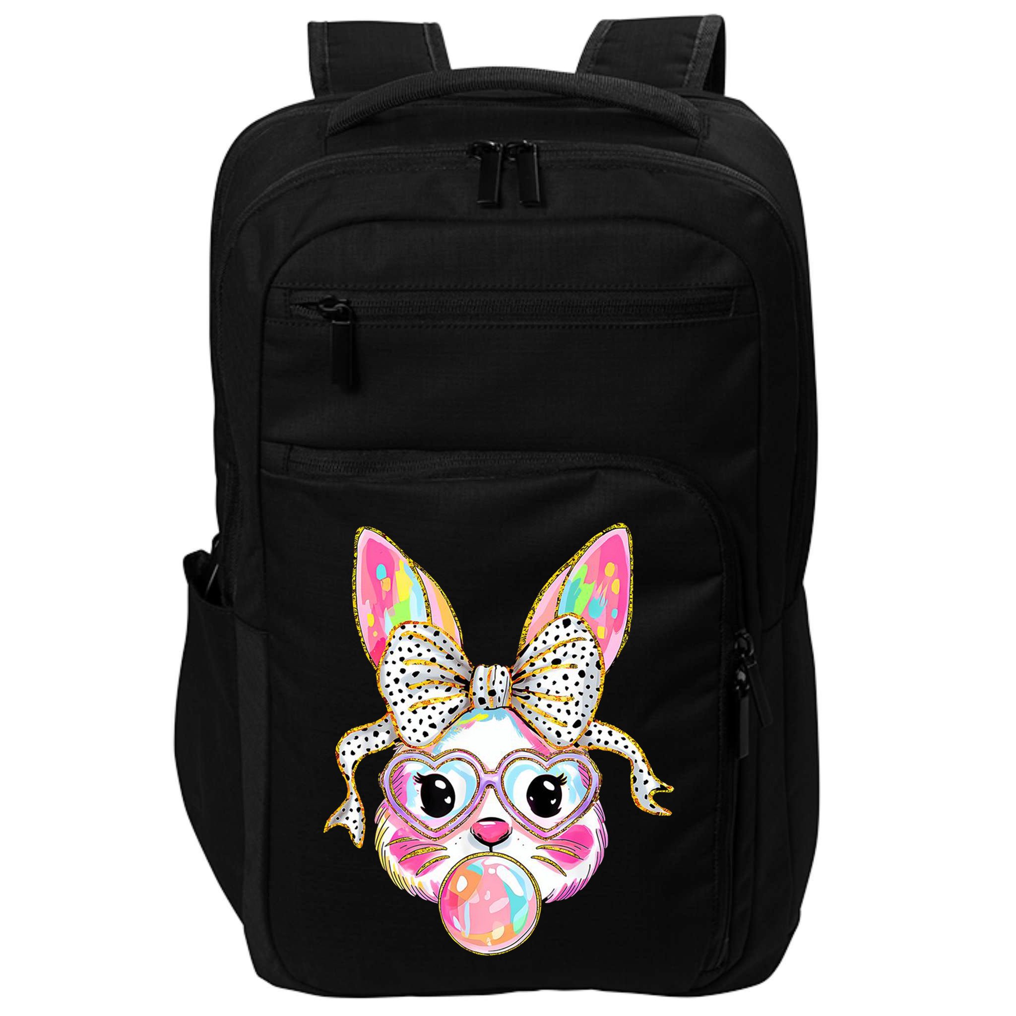 Happy Easter Bunny Coquette Bow Easter Impact Tech Backpack