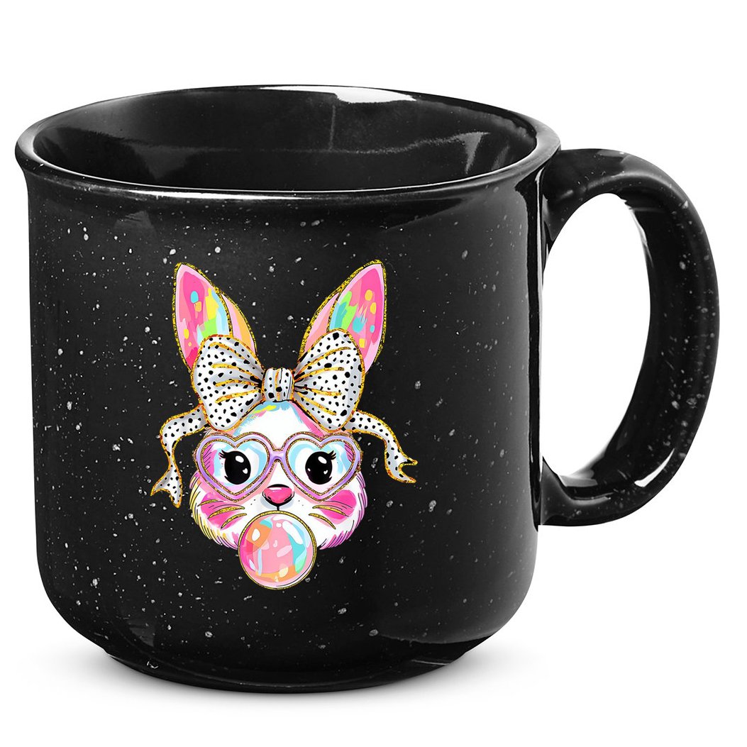 Happy Easter Bunny Coquette Bow Easter 15oz Campfire Ceramic Mug