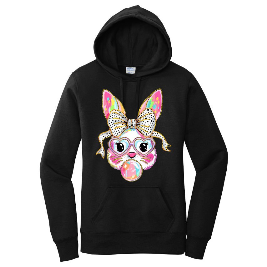 Happy Easter Bunny Coquette Bow Easter Women's Pullover Hoodie