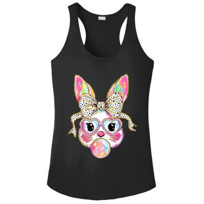 Happy Easter Bunny Coquette Bow Easter Ladies PosiCharge Competitor Racerback Tank