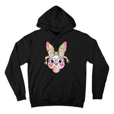 Happy Easter Bunny Coquette Bow Easter Tall Hoodie