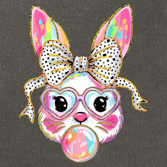 Happy Easter Bunny Coquette Bow Easter Cotton Canvas Backpack