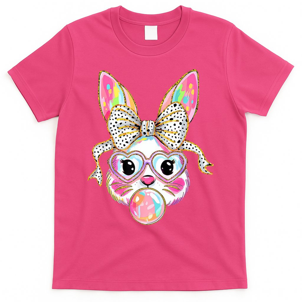 Happy Easter Bunny Coquette Bow Easter T-Shirt