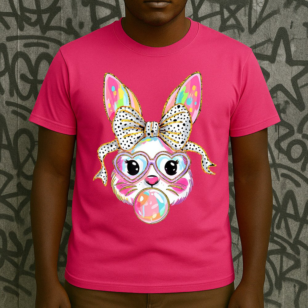Happy Easter Bunny Coquette Bow Easter T-Shirt