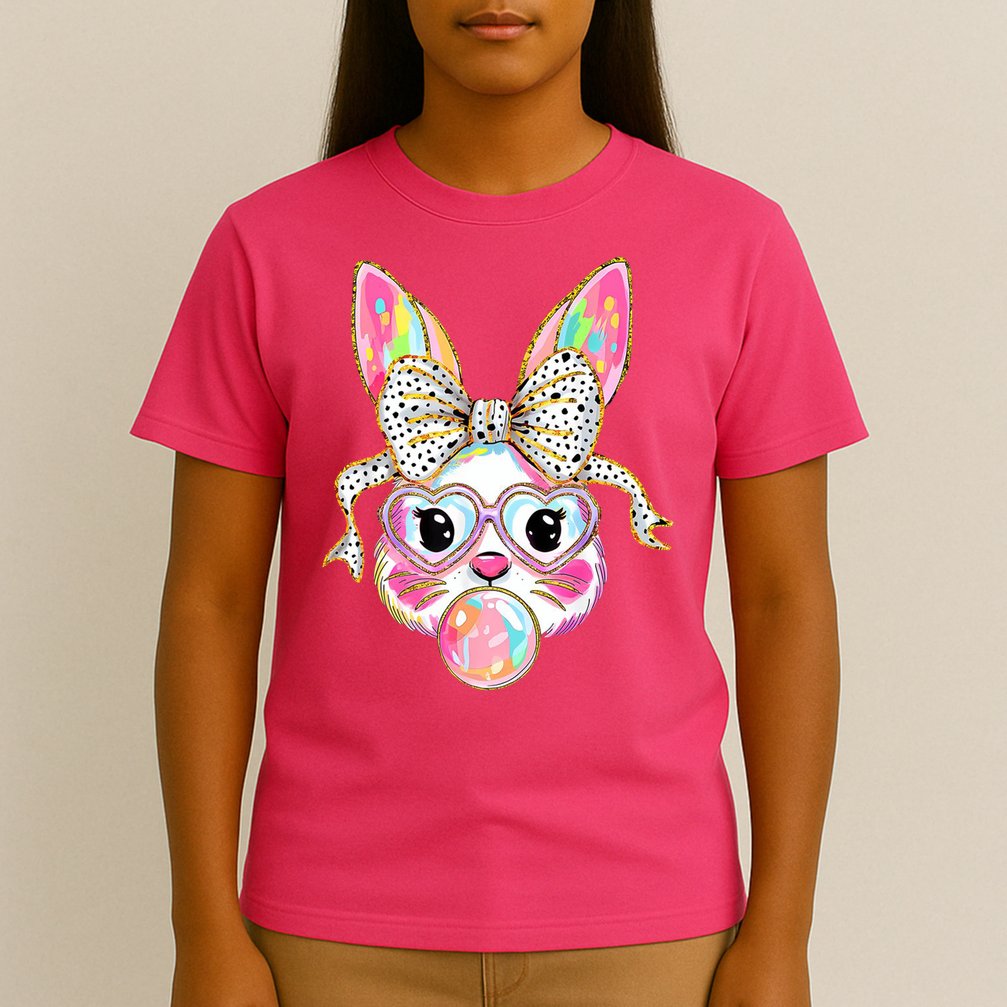 Happy Easter Bunny Coquette Bow Easter T-Shirt