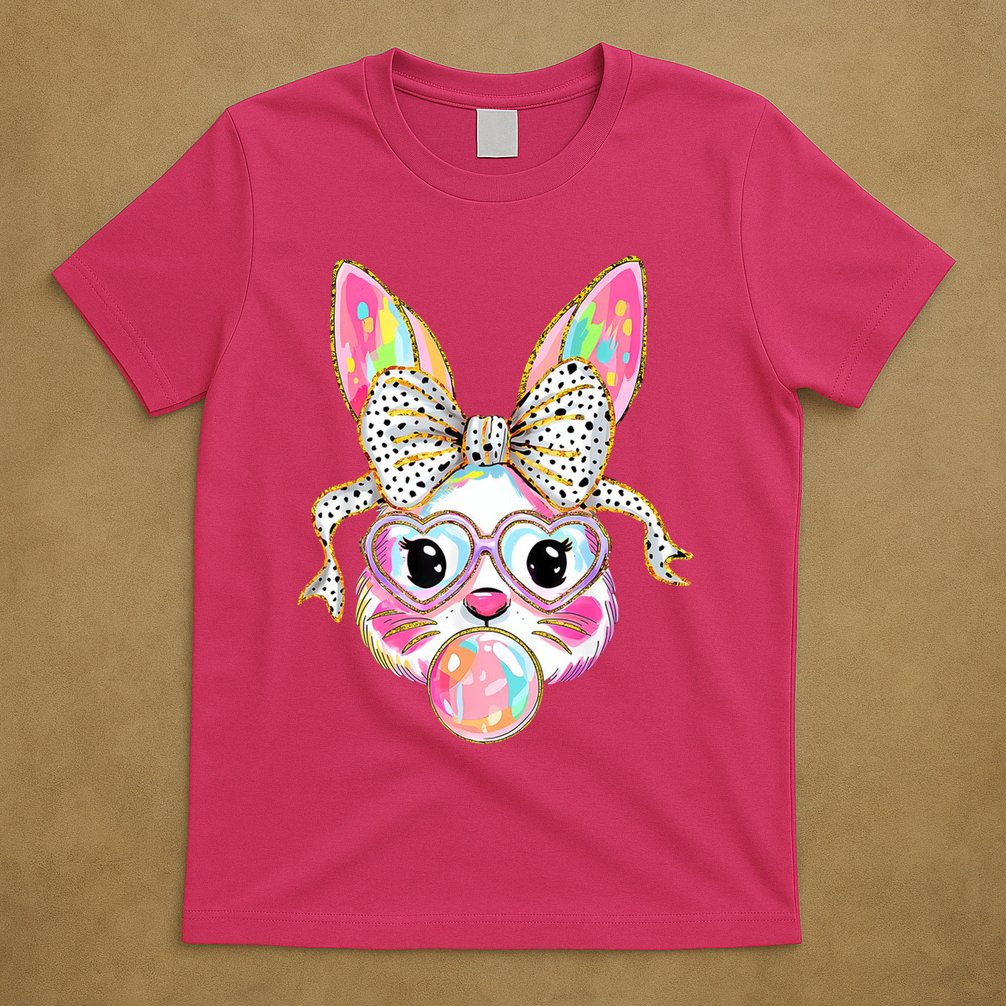 Happy Easter Bunny Coquette Bow Easter T-Shirt