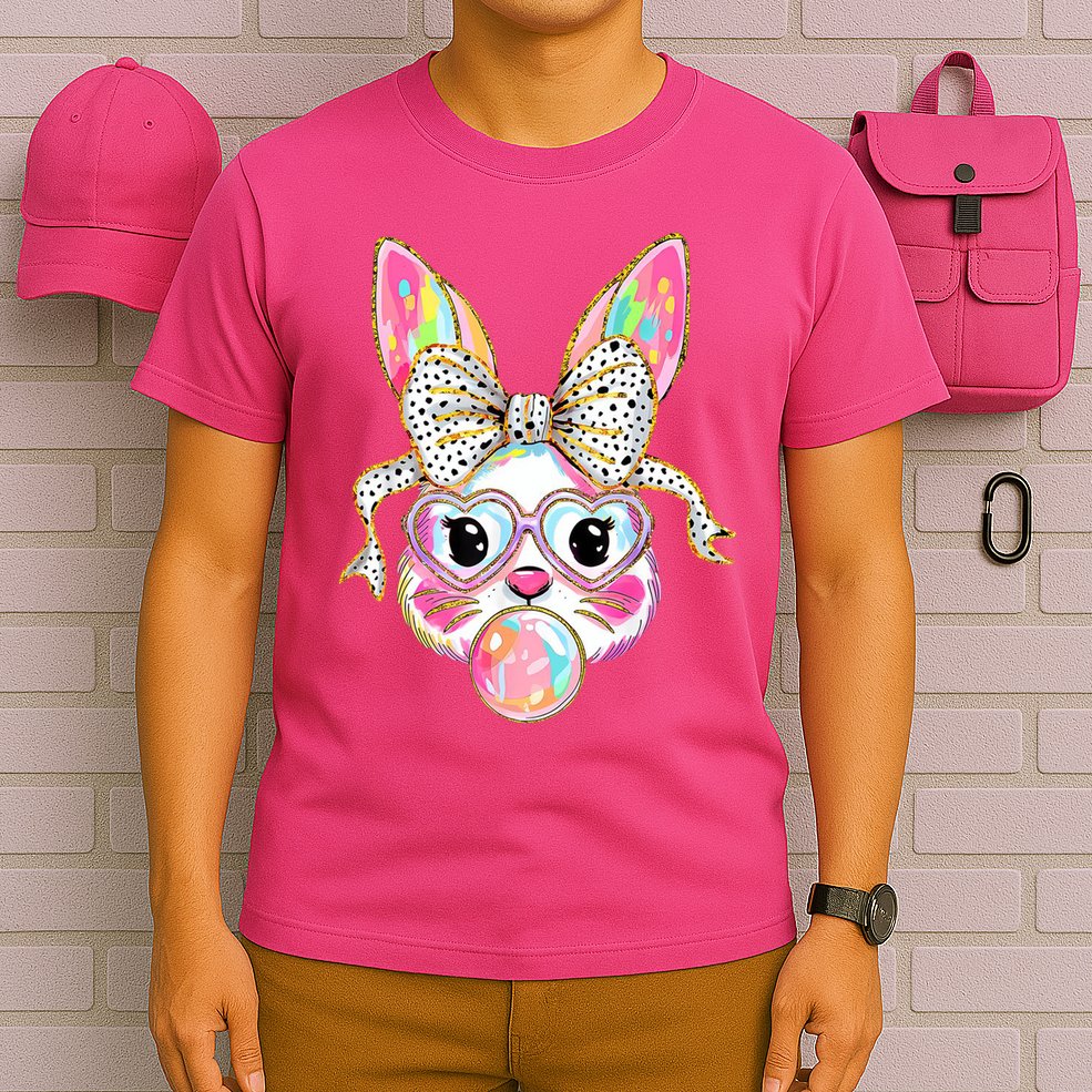 Happy Easter Bunny Coquette Bow Easter T-Shirt