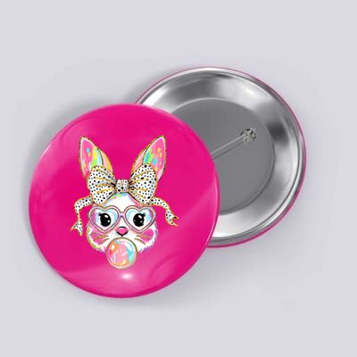 Happy Easter Bunny Coquette Bow Easter Button