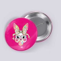 Happy Easter Bunny Coquette Bow Easter Button