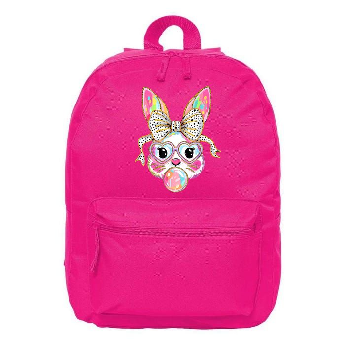 Happy Easter Bunny Coquette Bow Easter 16 in Basic Backpack