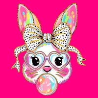 Happy Easter Bunny Coquette Bow Easter 16 in Basic Backpack