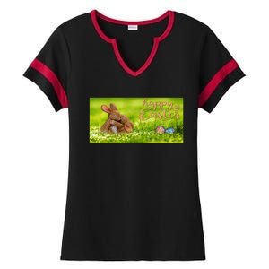 Hugging Easter Bunnies Ladies Halftime Notch Neck Tee