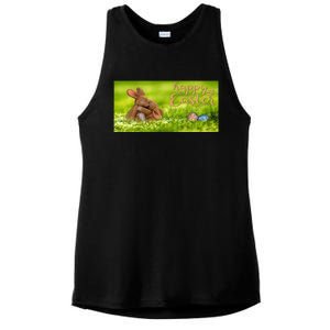 Hugging Easter Bunnies Ladies PosiCharge Tri-Blend Wicking Tank