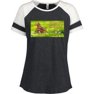 Hugging Easter Bunnies Enza Ladies Jersey Colorblock Tee