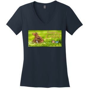 Hugging Easter Bunnies Women's V-Neck T-Shirt