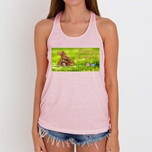 Hugging Easter Bunnies Women's Knotted Racerback Tank