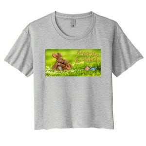 Hugging Easter Bunnies Women's Crop Top Tee