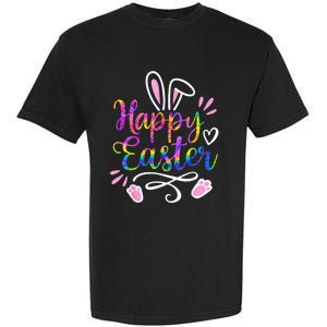 Happy Easter Bunny Rabbit Face Tie Dye Easter Day Wo Girl Garment-Dyed Heavyweight T-Shirt