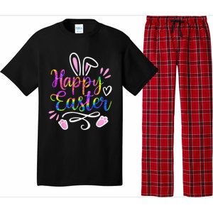 Happy Easter Bunny Rabbit Face Tie Dye Easter Day Wo Girl Pajama Set