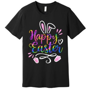 Happy Easter Bunny Rabbit Face Tie Dye Easter Day Wo Girl Premium T-Shirt