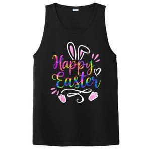 Happy Easter Bunny Rabbit Face Tie Dye Easter Day Wo Girl PosiCharge Competitor Tank