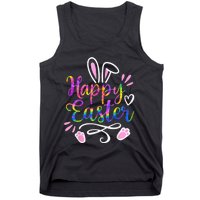 Happy Easter Bunny Rabbit Face Tie Dye Easter Day Wo Girl Tank Top