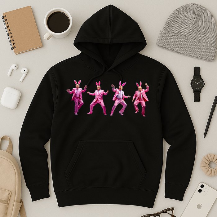 Happy Easter Bunny Spring Hunt Eggs Rabbit Funny Trump Dance Hoodie