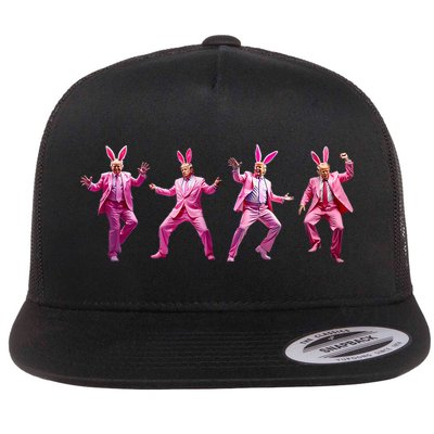 Happy Easter Bunny Spring Hunt Eggs Rabbit Funny Trump Dance Flatbill Hat