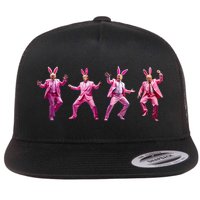 Happy Easter Bunny Spring Hunt Eggs Rabbit Funny Trump Dance Flat Bill Trucker Hat