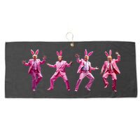 Happy Easter Bunny Spring Hunt Eggs Rabbit Funny Trump Dance Large Microfiber Waffle Golf Towel