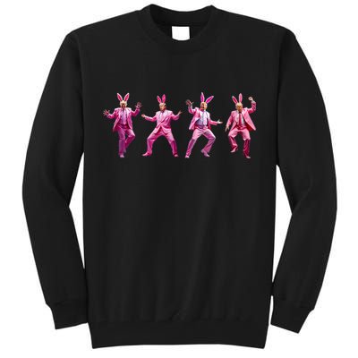 Happy Easter Bunny Spring Hunt Eggs Rabbit Funny Trump Dance Tall Sweatshirt