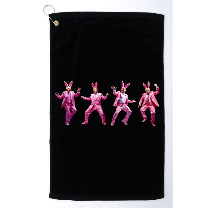 Happy Easter Bunny Spring Hunt Eggs Rabbit Funny Trump Dance Golf Towel