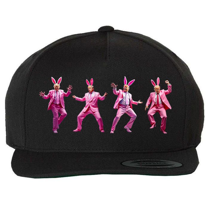Happy Easter Bunny Spring Hunt Eggs Rabbit Funny Trump Dance Wool Snapback Cap