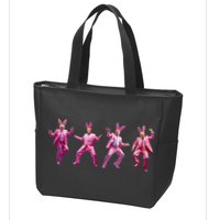 Happy Easter Bunny Spring Hunt Eggs Rabbit Funny Trump Dance Zip Tote Bag