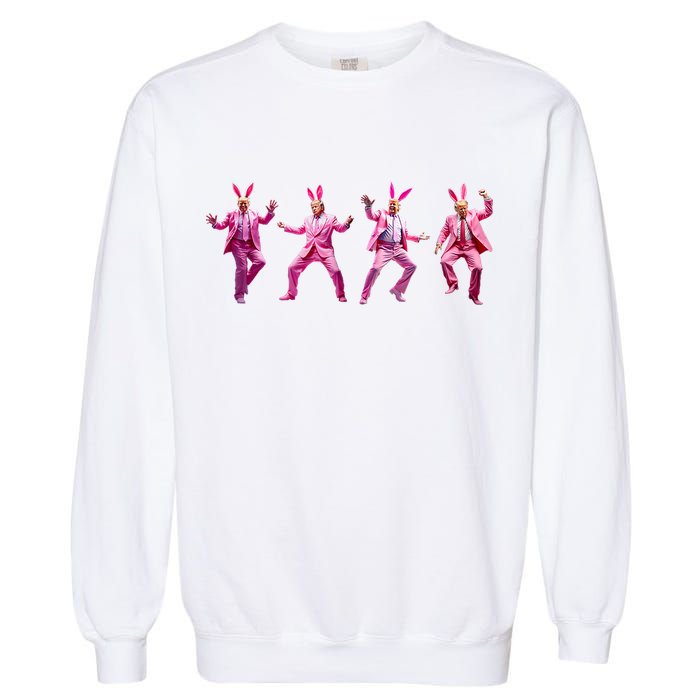 Happy Easter Bunny Spring Hunt Eggs Rabbit Funny Trump Dance Garment-Dyed Sweatshirt