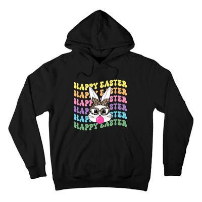 Happy Easter Bunny Leopard Glasses Funny Gift Tall Hoodie