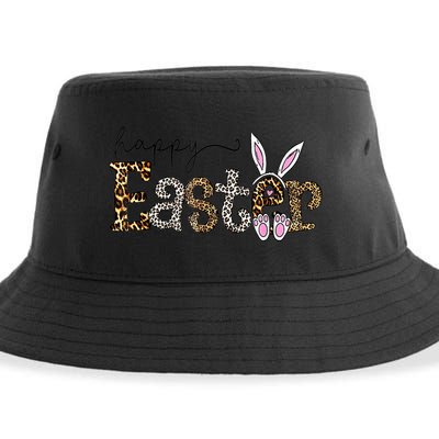 Happy Easter Bunny Rabbit Face Funny Easter Day Women Sustainable Bucket Hat