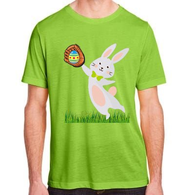 Happy Easter Baseball Bunny Catches Egg Adult ChromaSoft Performance T-Shirt